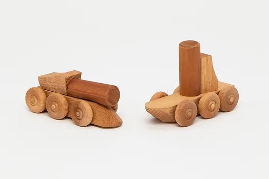 Wooden Boat and Train Puzzle Toy