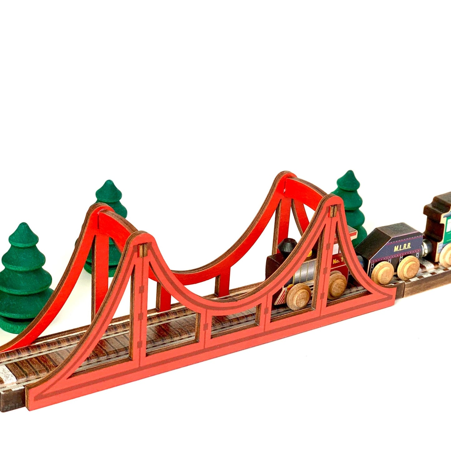 Wooden Train Track Suspension Bridge