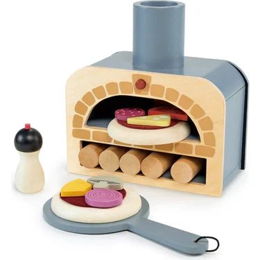 wooden pizza oven play food set 2