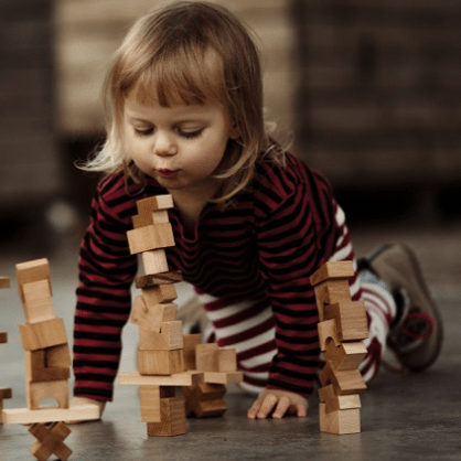 Montessori Wooden Story Natural Stacking Tower Blocks